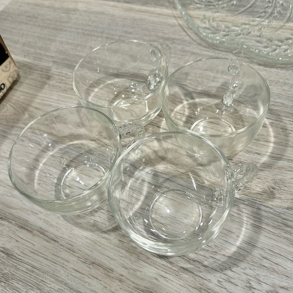 Vintage 1950s 8pc Federal Glass Homestead Snack Set Cups Plates Original Box - Picture 5 of 10